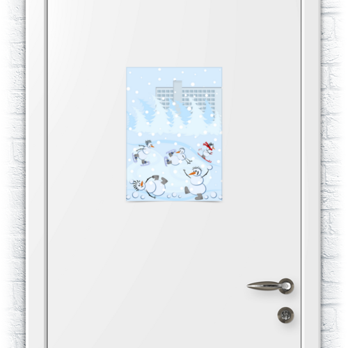 Заказать плакат в Москве. Плакат A3(29.7x42) Снеговики и зимние виды спорта от p_i_r_a_n_y_a  - готовые дизайны и нанесение принтов.