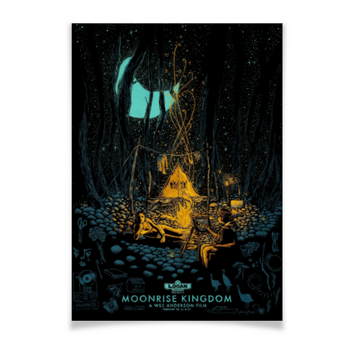 Заказать плакат в Москве. Плакат A3(29.7x42) Королевство полной луны / Moonrise Kingdom от kino.printio.ru - готовые дизайны и нанесение принтов.