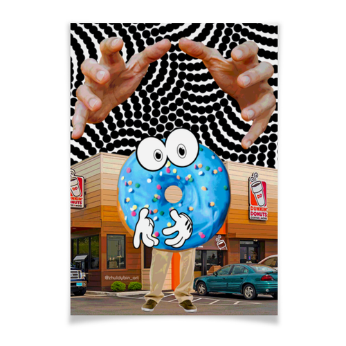 Заказать плакат в Москве. Плакат A3(29.7x42) Пончик от modestyz@yandex.ru - готовые дизайны и нанесение принтов.