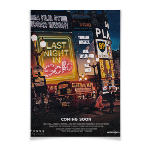 Заказать плакат в Москве. Плакат A3(29.7x42) Прошлой ночью в Сохо / Last Night in Soho от kino.printio.ru - готовые дизайны и нанесение принтов.