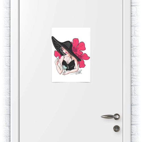 Заказать плакат в Москве. Плакат A3(29.7x42) Девушка с мороженым. Гламур. Фэшн иллюстрация от eszadesign - готовые дизайны и нанесение принтов.