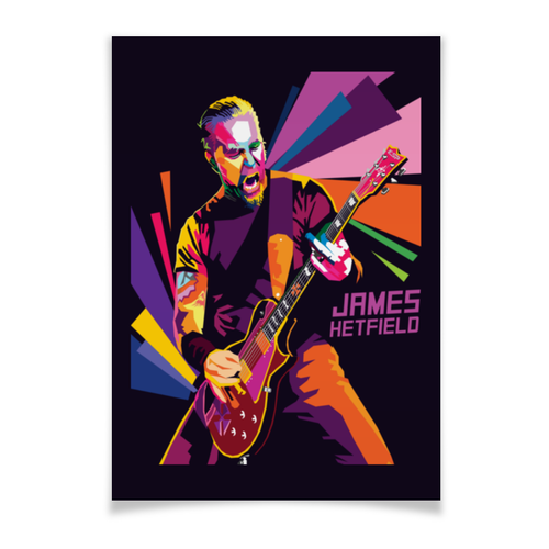 Заказать плакат в Москве. Плакат A3(29.7x42) Джеймс Хэтфил. Metallica от geekbox - готовые дизайны и нанесение принтов.