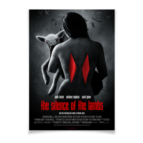 Заказать плакат в Москве. Плакат A3(29.7x42) Молчание ягнят / The Silence of the Lambs от kino.printio.ru - готовые дизайны и нанесение принтов.