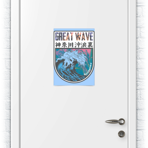 Заказать плакат в Москве. Плакат A3(29.7x42) Great Wave off Aesthetic от Павел Павел - готовые дизайны и нанесение принтов.