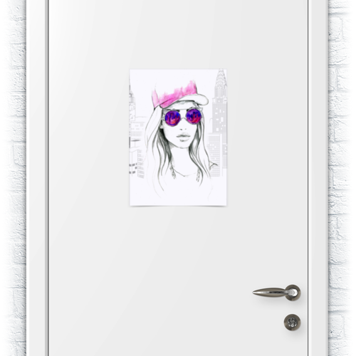 Заказать плакат в Москве. Плакат A3(29.7x42) Фэшн иллюстрация. Девушка в розовых очках от eszadesign - готовые дизайны и нанесение принтов.