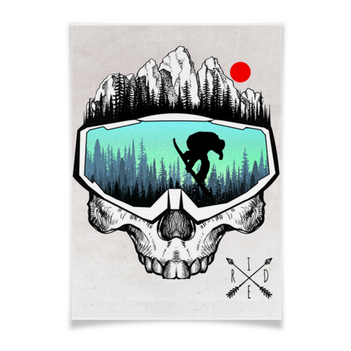 Заказать плакат в Москве. Плакат A3(29.7x42) Сноуборд от oneredfoxstore@gmail.com - готовые дизайны и нанесение принтов.