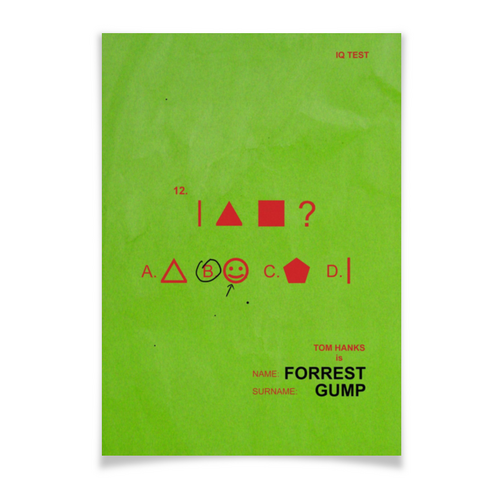 Заказать плакат в Москве. Плакат A3(29.7x42) Форрест Гамп / Forrest Gump от kino.printio.ru - готовые дизайны и нанесение принтов.