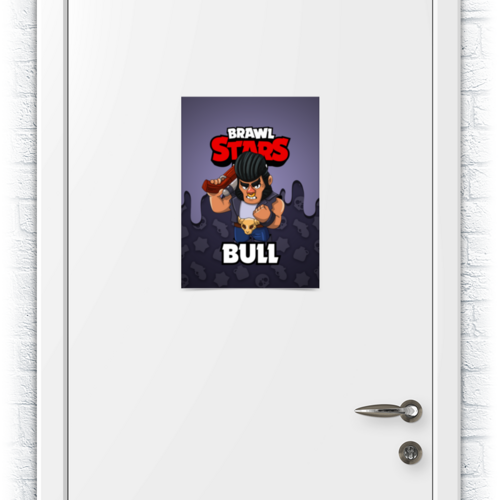 Заказать плакат в Москве. Плакат A3(29.7x42) BRAWL STARS BULL от geekbox - готовые дизайны и нанесение принтов.