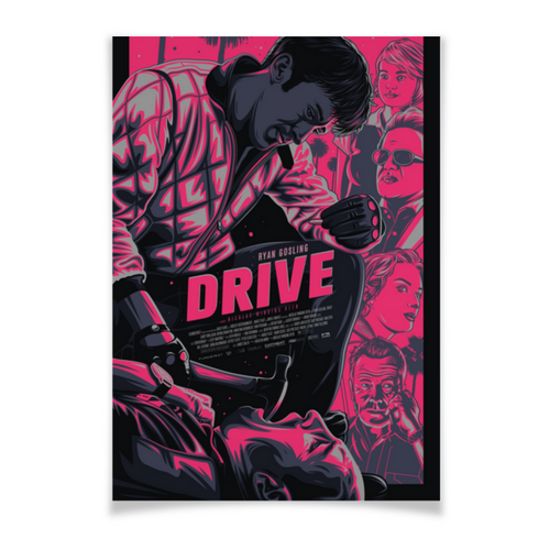Заказать плакат в Москве. Плакат A3(29.7x42) Драйв / Drive от kino.printio.ru - готовые дизайны и нанесение принтов.