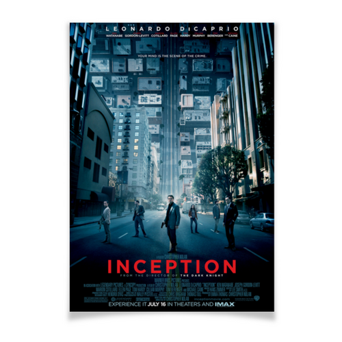 Заказать плакат в Москве. Плакат A3(29.7x42) Начало / Inception от kino.printio.ru - готовые дизайны и нанесение принтов.