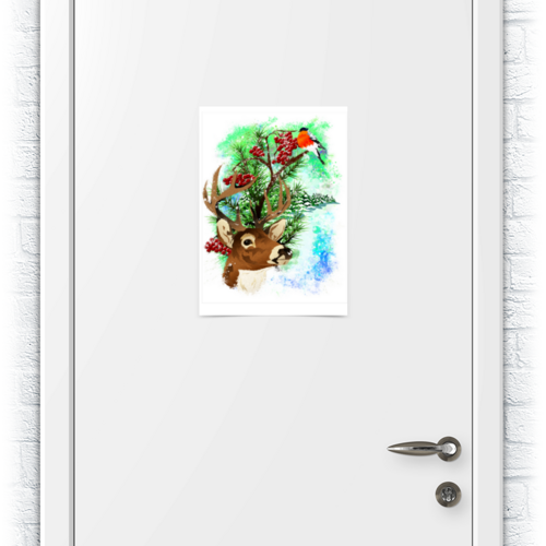 Заказать плакат в Москве. Плакат A3(29.7x42) Новогодняя сказка с северным оленем. от Zorgo-Art  - готовые дизайны и нанесение принтов.