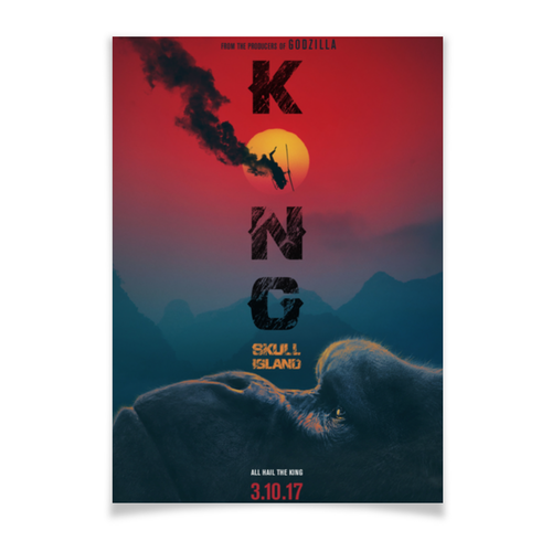 Заказать плакат в Москве. Плакат A3(29.7x42) Конг: Остров черепа / Kong: Skull Island от kino.printio.ru - готовые дизайны и нанесение принтов.