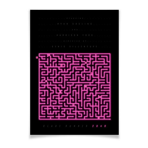 Заказать плакат в Москве. Плакат A3(29.7x42) Бегущий по лезвию 2049 / Blade Runner 2049 от kino.printio.ru - готовые дизайны и нанесение принтов.