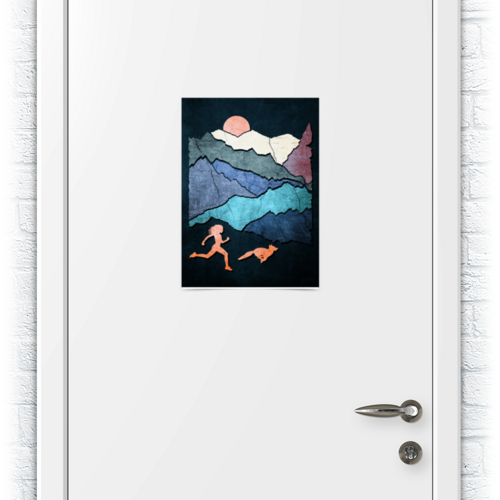 Заказать плакат в Москве. Плакат A3(29.7x42) Бег, горы и лес от oneredfoxstore@gmail.com - готовые дизайны и нанесение принтов.