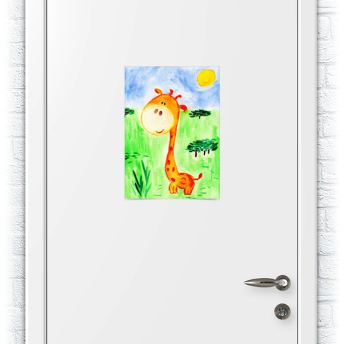 Заказать плакат в Москве. Плакат A3(29.7x42) Счастливый жираф от Рисуя Добро - готовые дизайны и нанесение принтов.