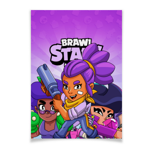 Заказать плакат в Москве. Плакат A3(29.7x42) BRAWL STARS SHELLY  от geekbox - готовые дизайны и нанесение принтов.