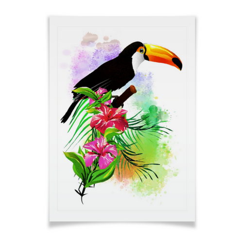 Заказать плакат в Москве. Плакат A3(29.7x42) Тропические птицы от Зорго АРТ. от Zorgo-Art  - готовые дизайны и нанесение принтов.