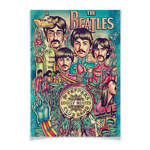 Заказать плакат в Москве. Плакат A3(29.7x42) The Beatles от J K - готовые дизайны и нанесение принтов.