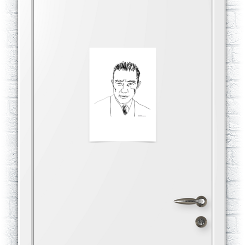 Заказать плакат в Москве. Плакат A3(29.7x42) Портрет писателя Ю.Мисимы | Автор А.Неизвестнова от Apfelbaum - готовые дизайны и нанесение принтов.
