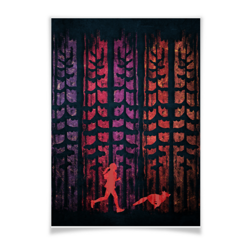 Заказать плакат в Москве. Плакат A3(29.7x42) Бег, горы и лес от oneredfoxstore@gmail.com - готовые дизайны и нанесение принтов.