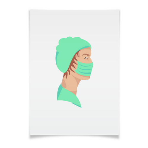 Заказать плакат в Москве. Плакат A3(29.7x42)  Медицинский работник в маске от Stil na yarkosti - готовые дизайны и нанесение принтов.