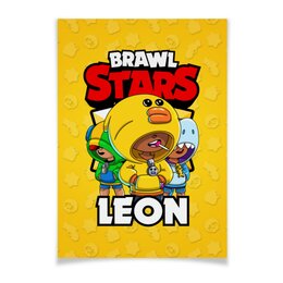 Заказать плакат в Москве. Плакат A3(29.7x42) BRAWL STARS LEON от geekbox - готовые дизайны и нанесение принтов.