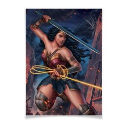 Заказать плакат в Москве. Плакат A3(29.7x42) Чудо-женщина / Wonder Woman от Jimmy Flash - готовые дизайны и нанесение принтов.