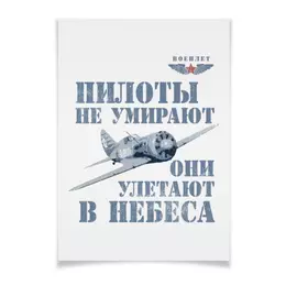 Заказать плакат в Москве. Плакат A3(29.7x42) Пилоты не умирают от Рустам Юсупов - готовые дизайны и нанесение принтов.