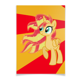 Заказать плакат в Москве. Плакат A3(29.7x42) Sunset Shimmer Color Line от shadow_dash - готовые дизайны и нанесение принтов.