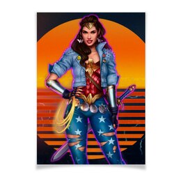 Заказать плакат в Москве. Плакат A3(29.7x42) Чудо-женщина / Wonder Woman от Jimmy Flash - готовые дизайны и нанесение принтов.