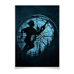Заказать плакат в Москве. Плакат A3(29.7x42) Бег, горы и лес от oneredfoxstore@gmail.com - готовые дизайны и нанесение принтов.