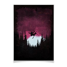 Заказать плакат в Москве. Плакат A3(29.7x42) Лыжи, фрирайд и горы от oneredfoxstore@gmail.com - готовые дизайны и нанесение принтов.