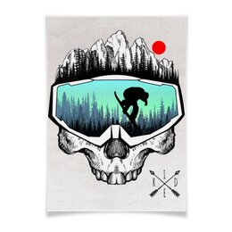 Заказать плакат в Москве. Плакат A3(29.7x42) Сноуборд от oneredfoxstore@gmail.com - готовые дизайны и нанесение принтов.