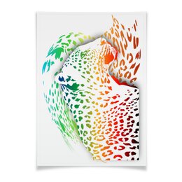 Заказать плакат в Москве. Плакат A3(29.7x42) Радужный леопард от Zorgo-Art  - готовые дизайны и нанесение принтов.