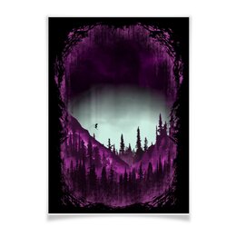 Заказать плакат в Москве. Плакат A3(29.7x42) Лыжи, фрирайд и горы от oneredfoxstore@gmail.com - готовые дизайны и нанесение принтов.