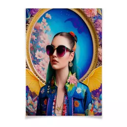 Заказать плакат в Москве. Плакат A3(29.7x42) Fashion девушка (1) от eszadesign - готовые дизайны и нанесение принтов.