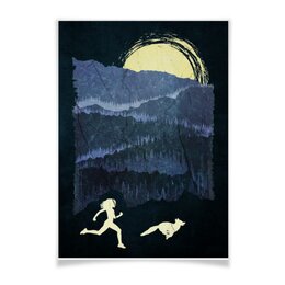 Заказать плакат в Москве. Плакат A3(29.7x42) Бег, горы и лес от oneredfoxstore@gmail.com - готовые дизайны и нанесение принтов.