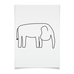 Заказать плакат в Москве. Плакат A3(29.7x42) Черный слон от Vadim Koval - готовые дизайны и нанесение принтов.