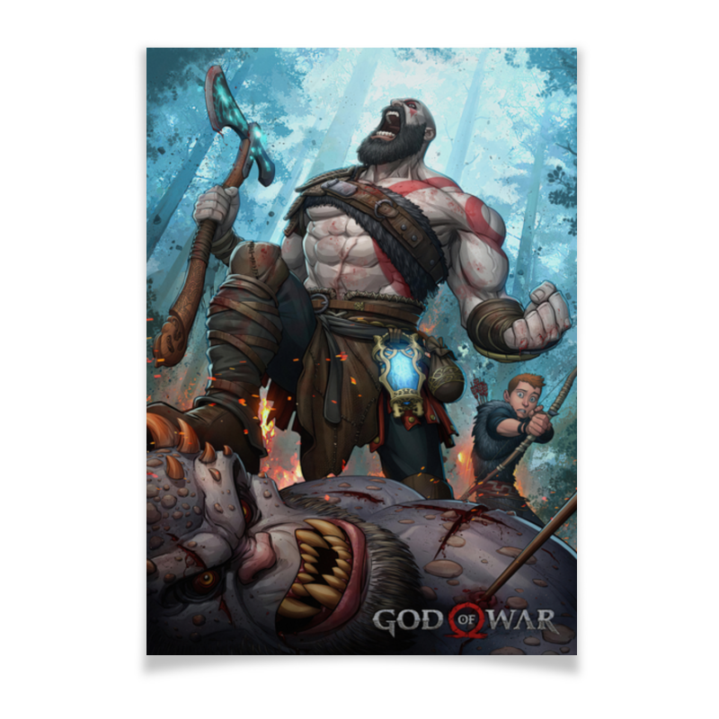 цена Printio Плакат A2(42×59) God of war