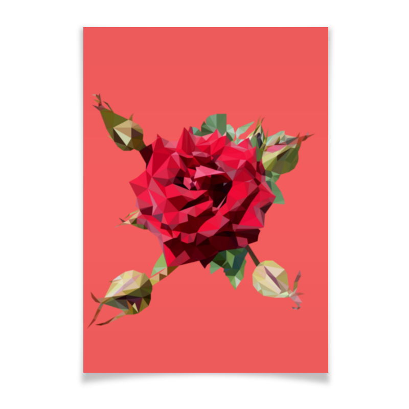 Printio Плакат A2(42×59) Rose low poly vector