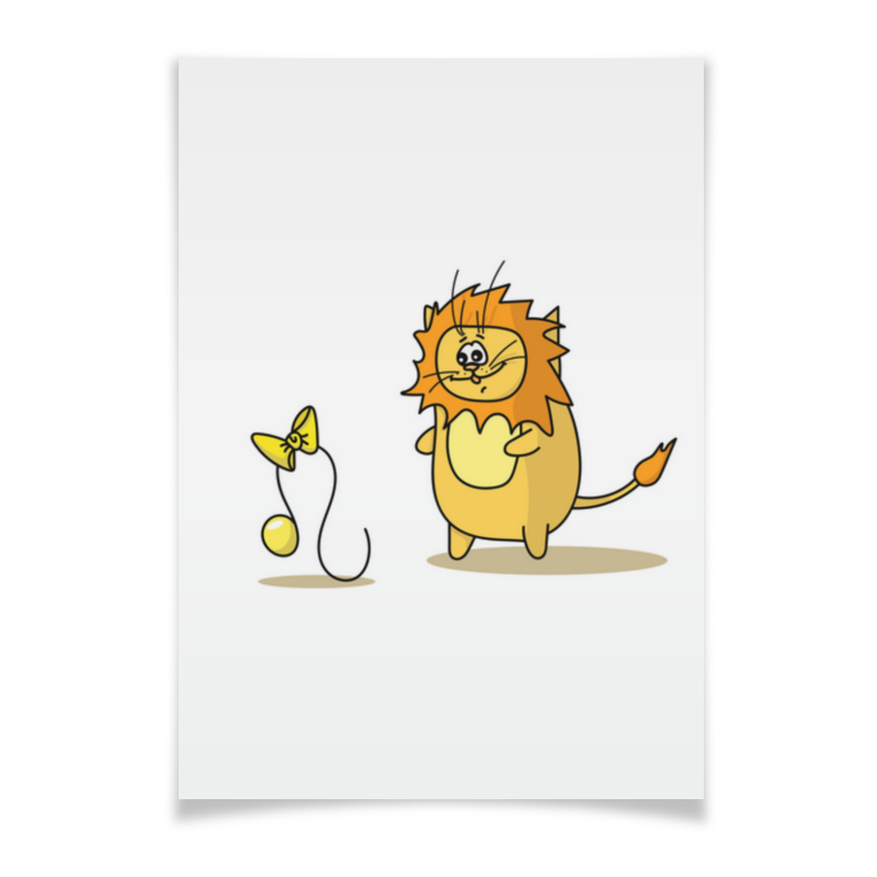 printio плакат a2 42×59 кот бегемот Printio Плакат A2(42×59) Кот лев. подарок для льва