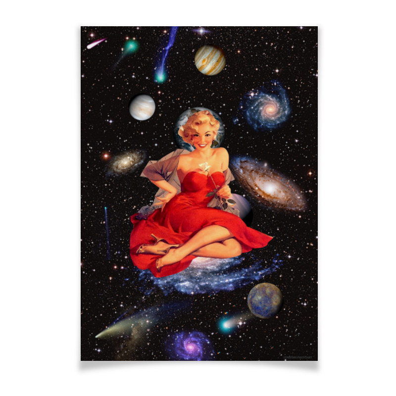 Printio Плакат A2(42×59) Сюрреализм космос девушка