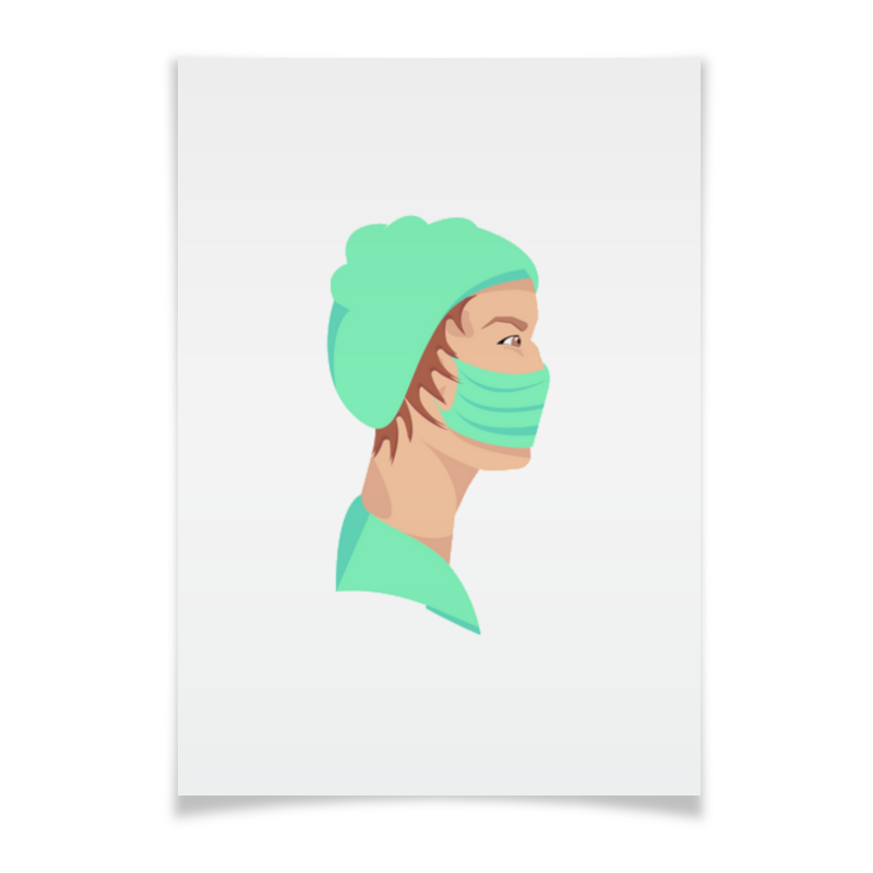 Printio Плакат A2(42×59) медицинский работник в маске