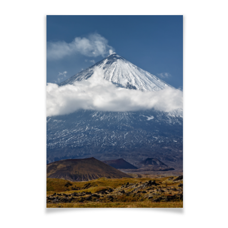 Printio Плакат A2(42×59) Камчатка, осенний пейзаж, извержение вулкана printio холст 30×30 камчатка осенний пейзаж извержение вулкана