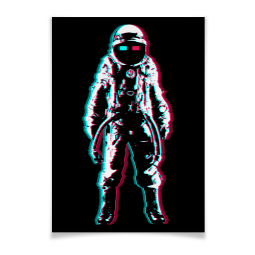 Заказать плакат в Москве. Плакат A2(42x59) Космонавт 3D от Space Art - готовые дизайны и нанесение принтов.