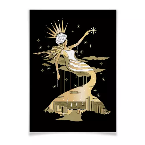 Заказать плакат в Москве. Плакат A2(42x59) Королева Ночи с Полярной звездой от eszadesign - готовые дизайны и нанесение принтов.