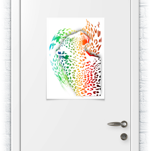 Заказать плакат в Москве. Плакат A2(42x59) Радужный леопард от Zorgo-Art  - готовые дизайны и нанесение принтов.