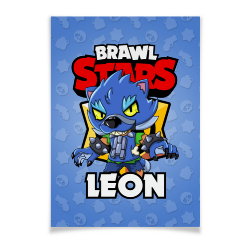 Заказать плакат в Москве. Плакат A2(42x59) BRAWL STARS LEON от geekbox - готовые дизайны и нанесение принтов.