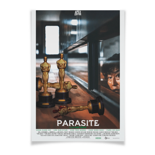 Заказать плакат в Москве. Плакат A2(42x59) Паразиты / Parasite от kino.printio.ru - готовые дизайны и нанесение принтов.