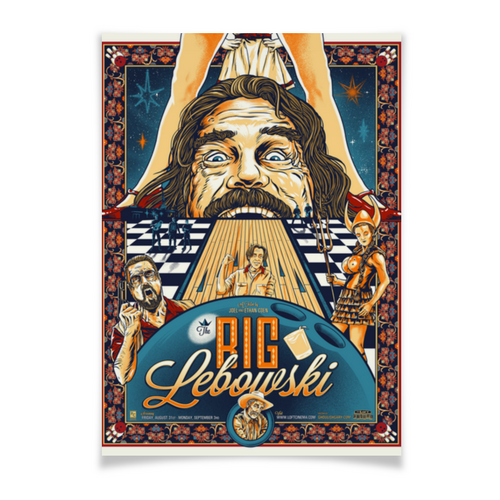 Заказать плакат в Москве. Плакат A2(42x59) Большой Лебовски от YellowCloverShop - готовые дизайны и нанесение принтов.